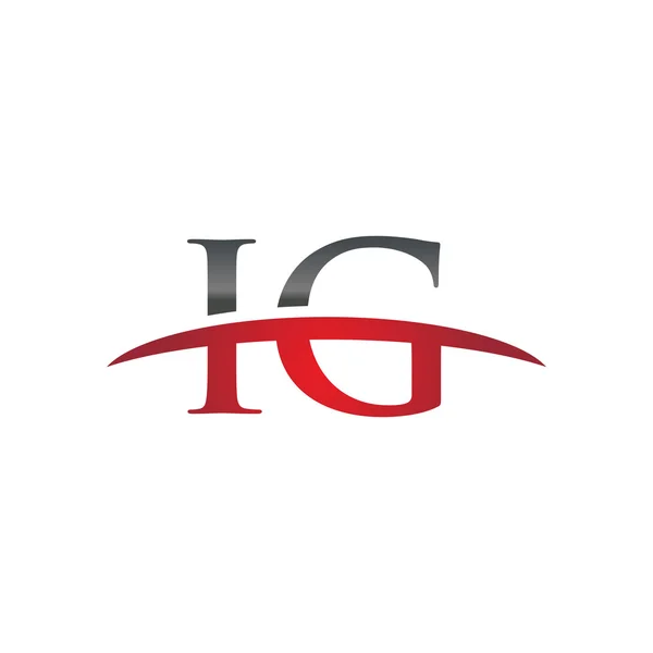 Галочка початкового листа Ig червоний логотип галочка логотип — стоковий вектор