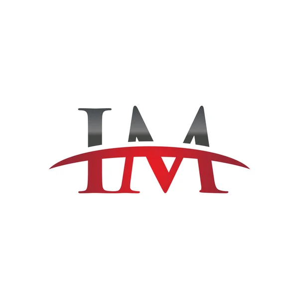 Initial letter IM red swoosh logo swoosh logo — Stock Vector
