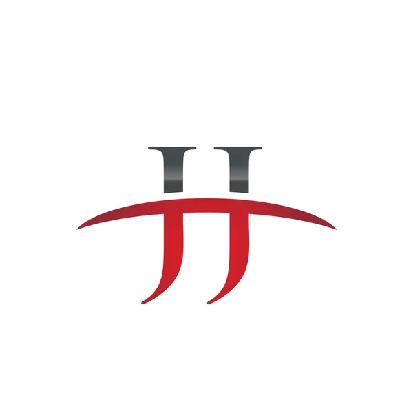 Initial letter JJ red swoosh logo swoosh logo — Stock Vector