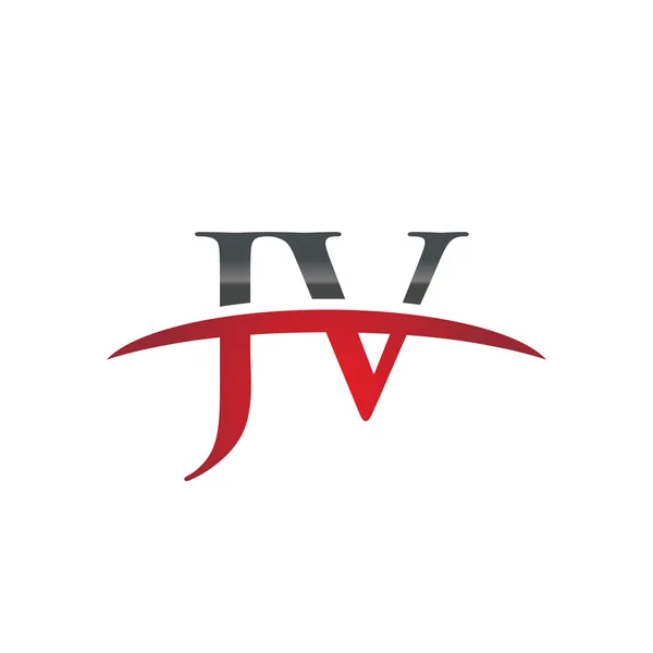 Початкова літера JV червоний флеш логотип флеш логотип — стоковий вектор