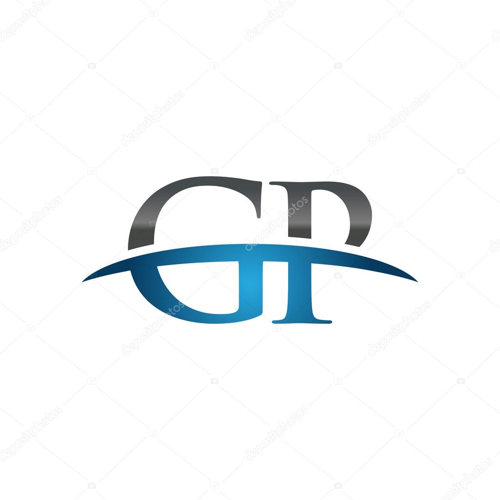 Initial letter GP with swoosh logo template