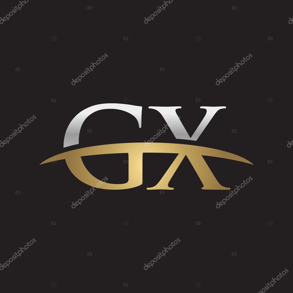 Initial letter GX with swoosh logo template
