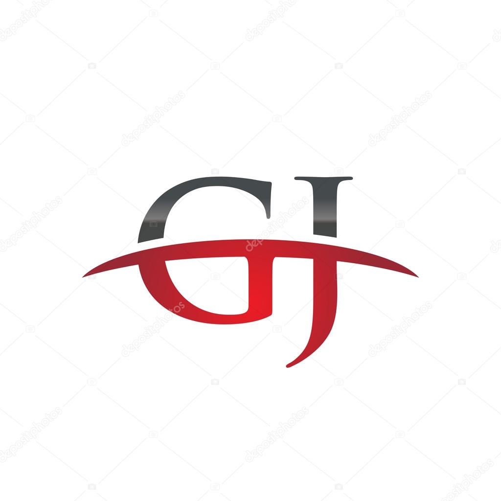 Initial Letter Gj Red Swoosh Logo Swoosh Logo Vector Image By C Ariefpro Vector Stock
