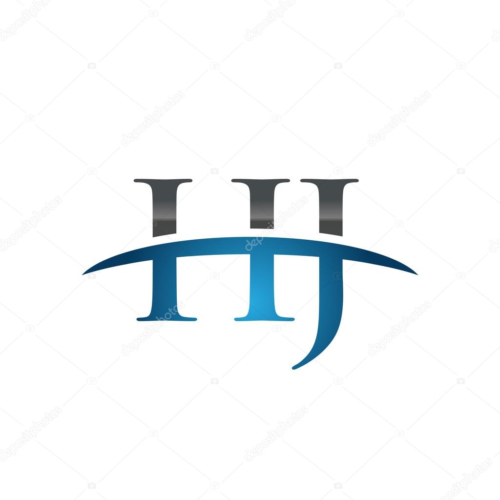 Initial letter HJ with swoosh logo template