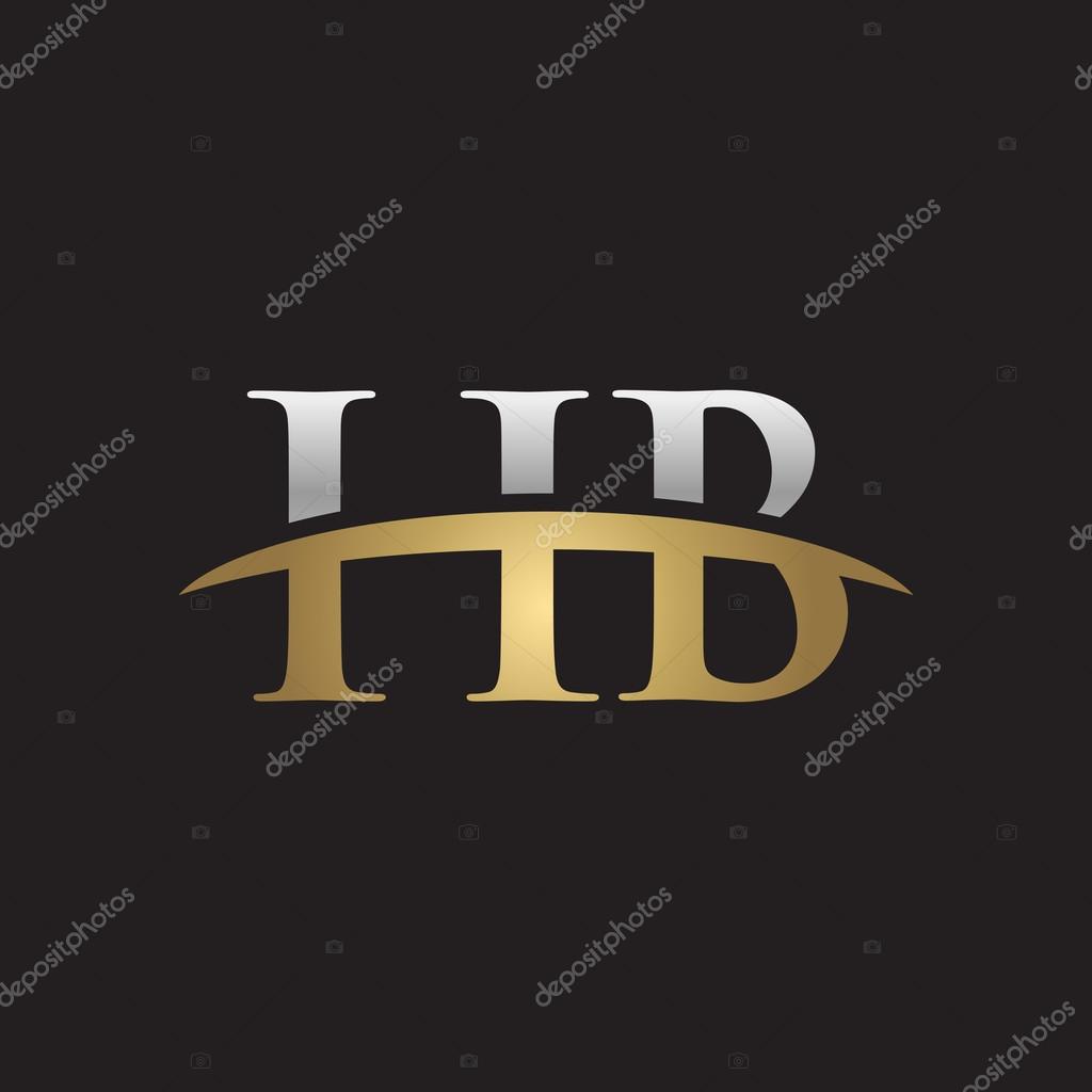 Initial letter HB with swoosh logo template