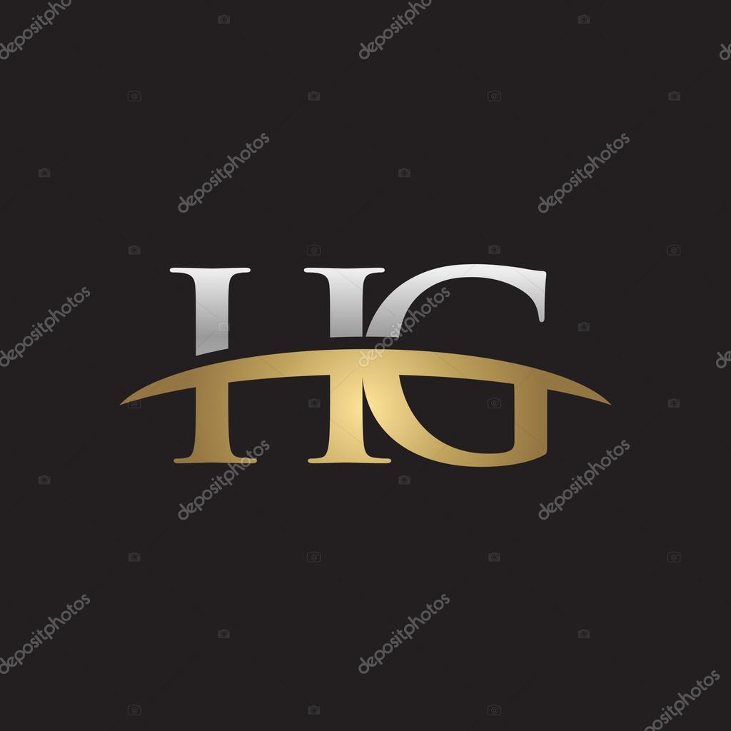 Initial letter HG with swoosh logo template