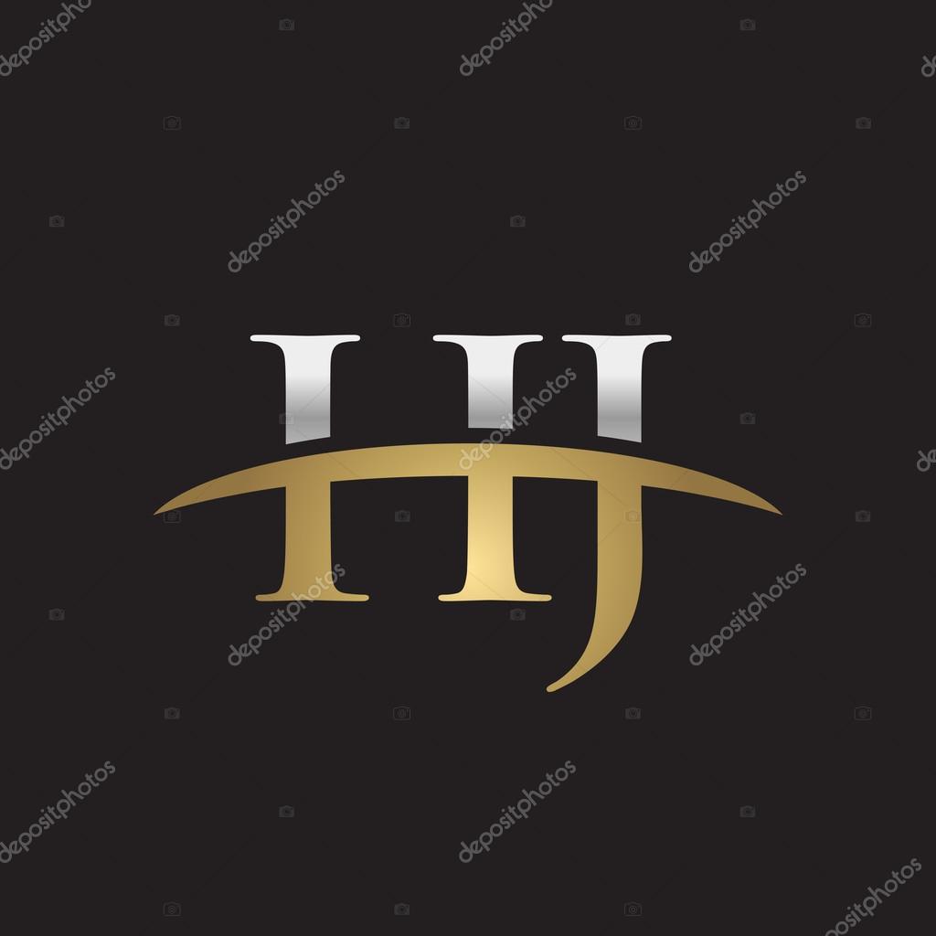 Initial letter HJ with swoosh logo template
