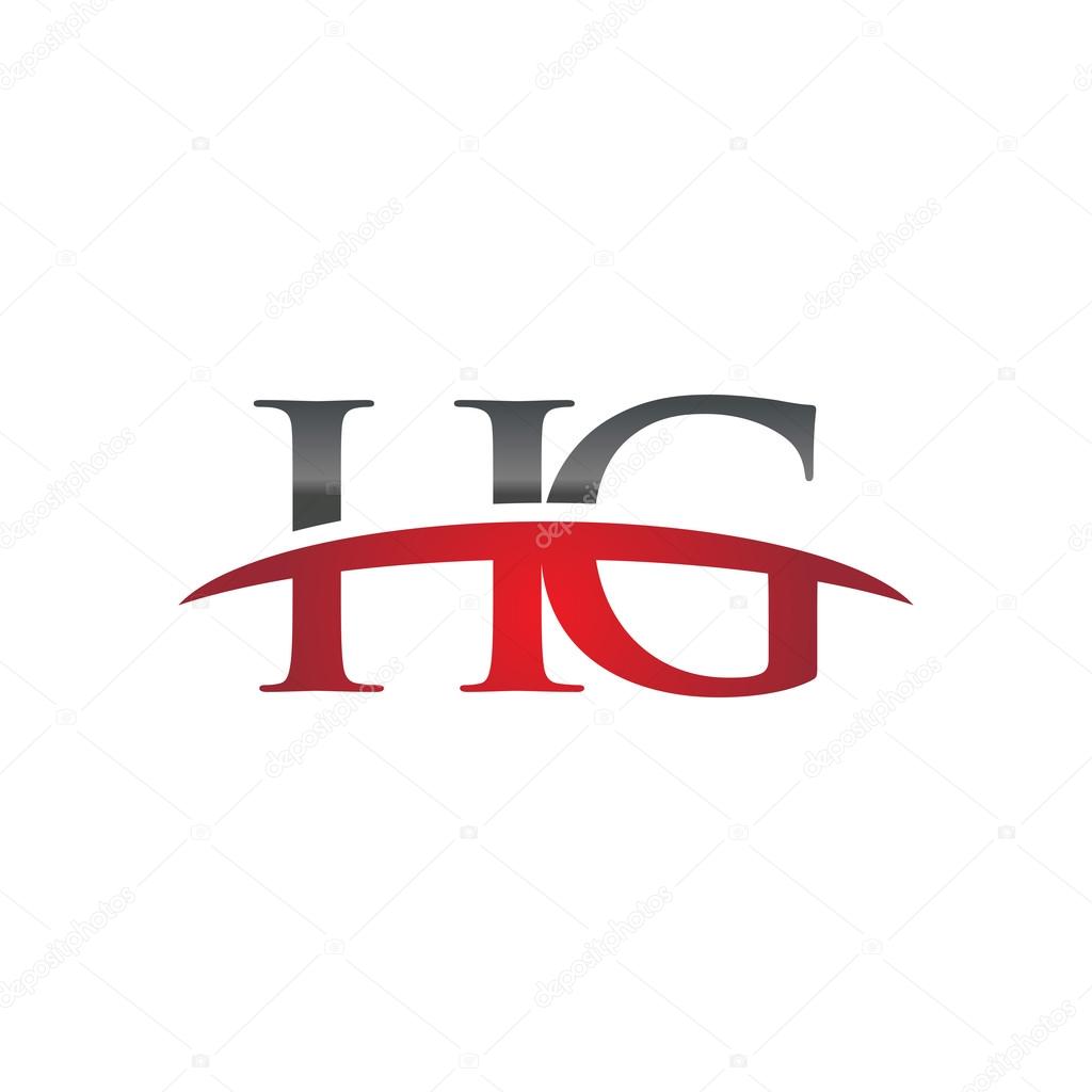 Initial letter HG with swoosh logo template