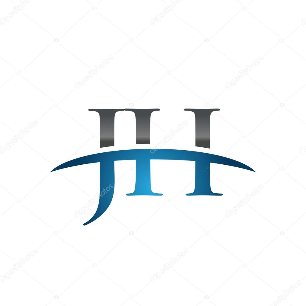 Initial letter JH with swoosh logo template