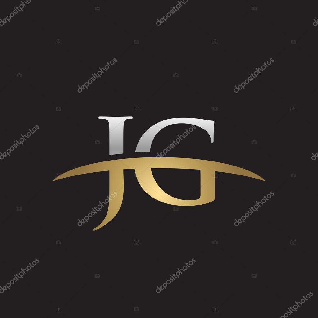 Initial letter JG with swoosh logo template