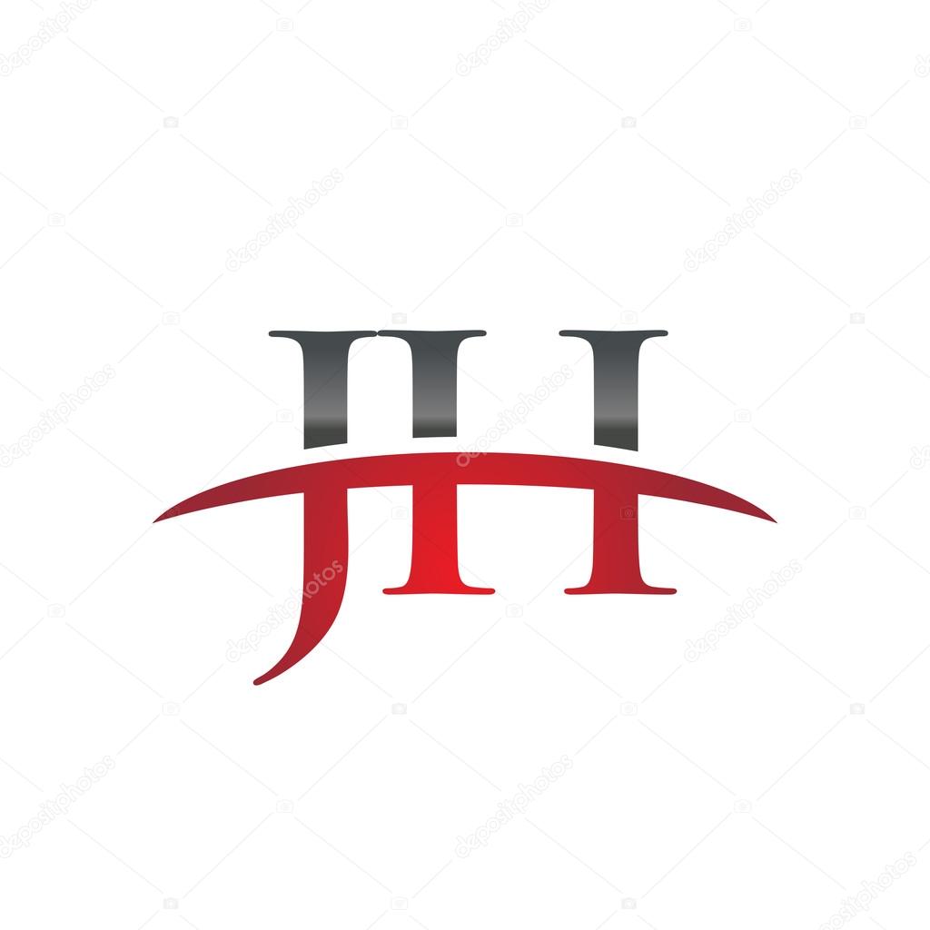 Initial letter JH with swoosh logo template