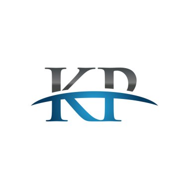 İlk harf Kp mavi swoosh logo logo swoosh 