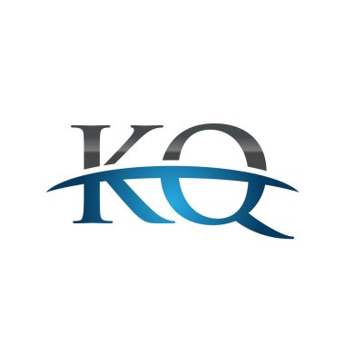 İlk harf Kq mavi swoosh logo logo swoosh 