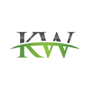 İlk harf Kw yeşil swoosh logo logo swoosh