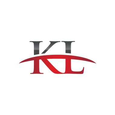 İlk harf Kl red swoosh logo logo swoosh