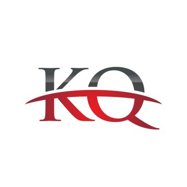 İlk harf Kq red swoosh logo logo swoosh