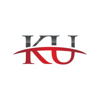 İlk harf Ku red swoosh logo logo swoosh