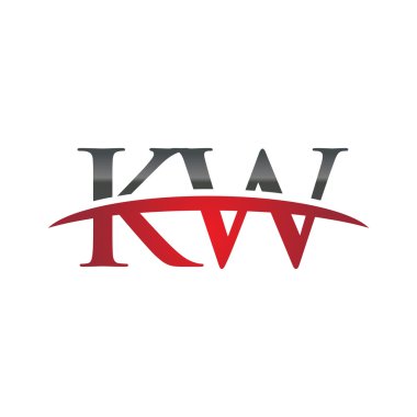 İlk harf Kw red swoosh logo logo swoosh