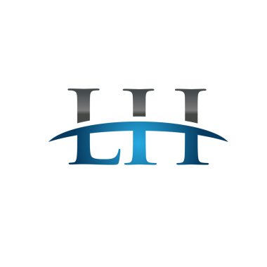 İlk harf Lh mavi swoosh logo logo swoosh 
