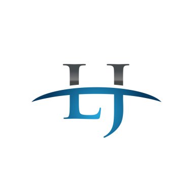 İlk harf Lj mavi swoosh logo logo swoosh 