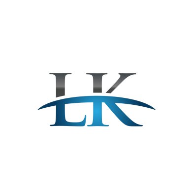 İlk harf Lk mavi swoosh logo logo swoosh 
