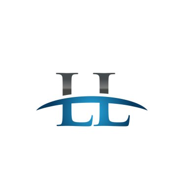 İlk harf Ll mavi swoosh logo logo swoosh 
