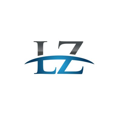 İlk harf Lz mavi swoosh logo logo swoosh 