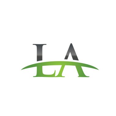 İlk harf La yeşil swoosh logo logo swoosh