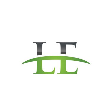 İlk harf Le yeşil swoosh logo logo swoosh