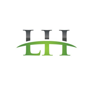 İlk harf Lh yeşil swoosh logo logo swoosh