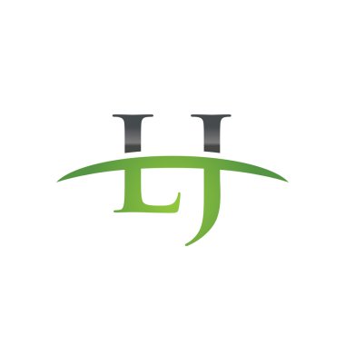 İlk harf Lj yeşil swoosh logo logo swoosh