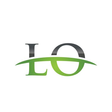 İlk harf Lo yeşil swoosh logo logo swoosh