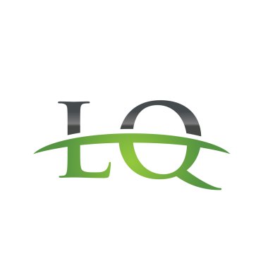 İlk harf Lq yeşil swoosh logo logo swoosh