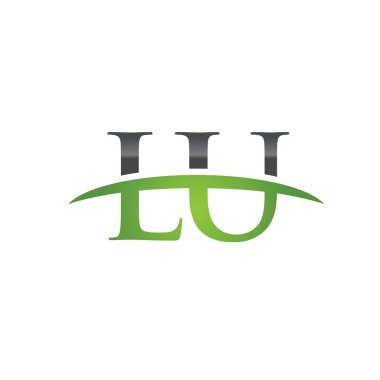 İlk harf Lu yeşil swoosh logo logo swoosh