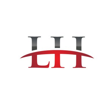 İlk harf Lh red swoosh logo logo swoosh