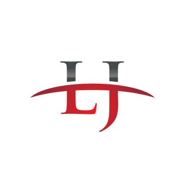 İlk harf Lj red swoosh logo logo swoosh