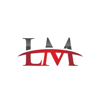 İlk harf Lm red swoosh logo logo swoosh