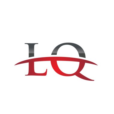 İlk harf Lq red swoosh logo logo swoosh