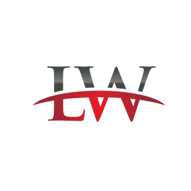 İlk harf Lw red swoosh logo logo swoosh
