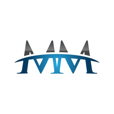 İlk harf Mm mavi swoosh logo logo swoosh 