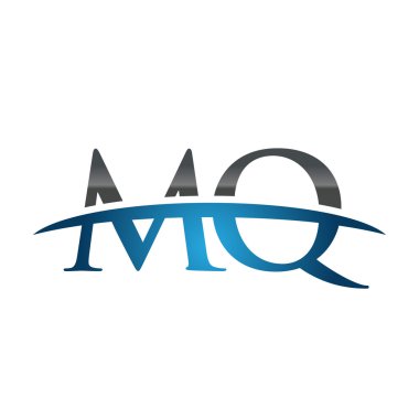İlk harf Mq mavi swoosh logo logo swoosh 