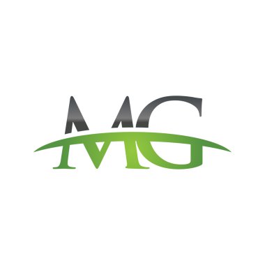 İlk harf Mg yeşil swoosh logo logo swoosh