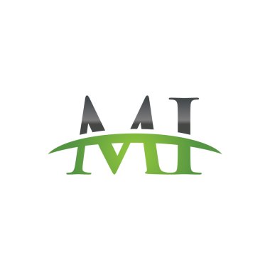 İlk harf Mi yeşil swoosh logo logo swoosh