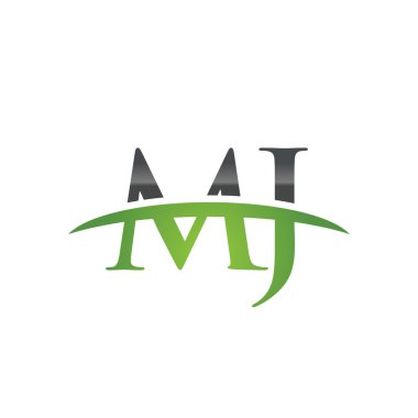 İlk harf Mj yeşil swoosh logo logo swoosh