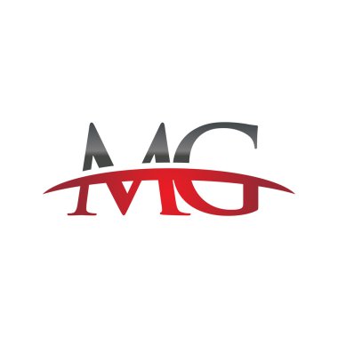 İlk harf Mg red swoosh logo logo swoosh