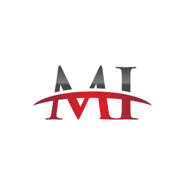 İlk harf Mi red swoosh logo logo swoosh