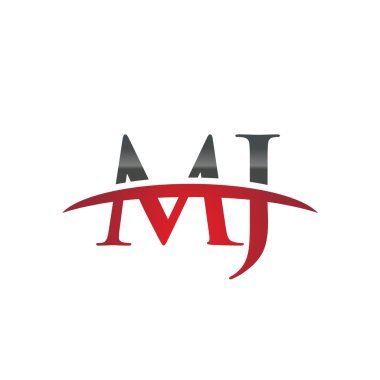İlk harf Mj red swoosh logo logo swoosh