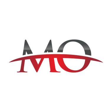 İlk harf Mo red swoosh logo logo swoosh