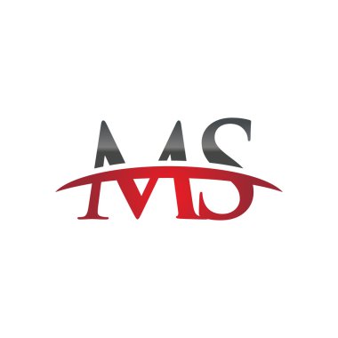 İlk harf Ms red swoosh logo logo swoosh