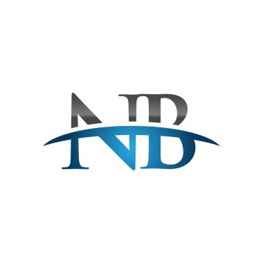 İlk harf Nb mavi swoosh logo logo swoosh 